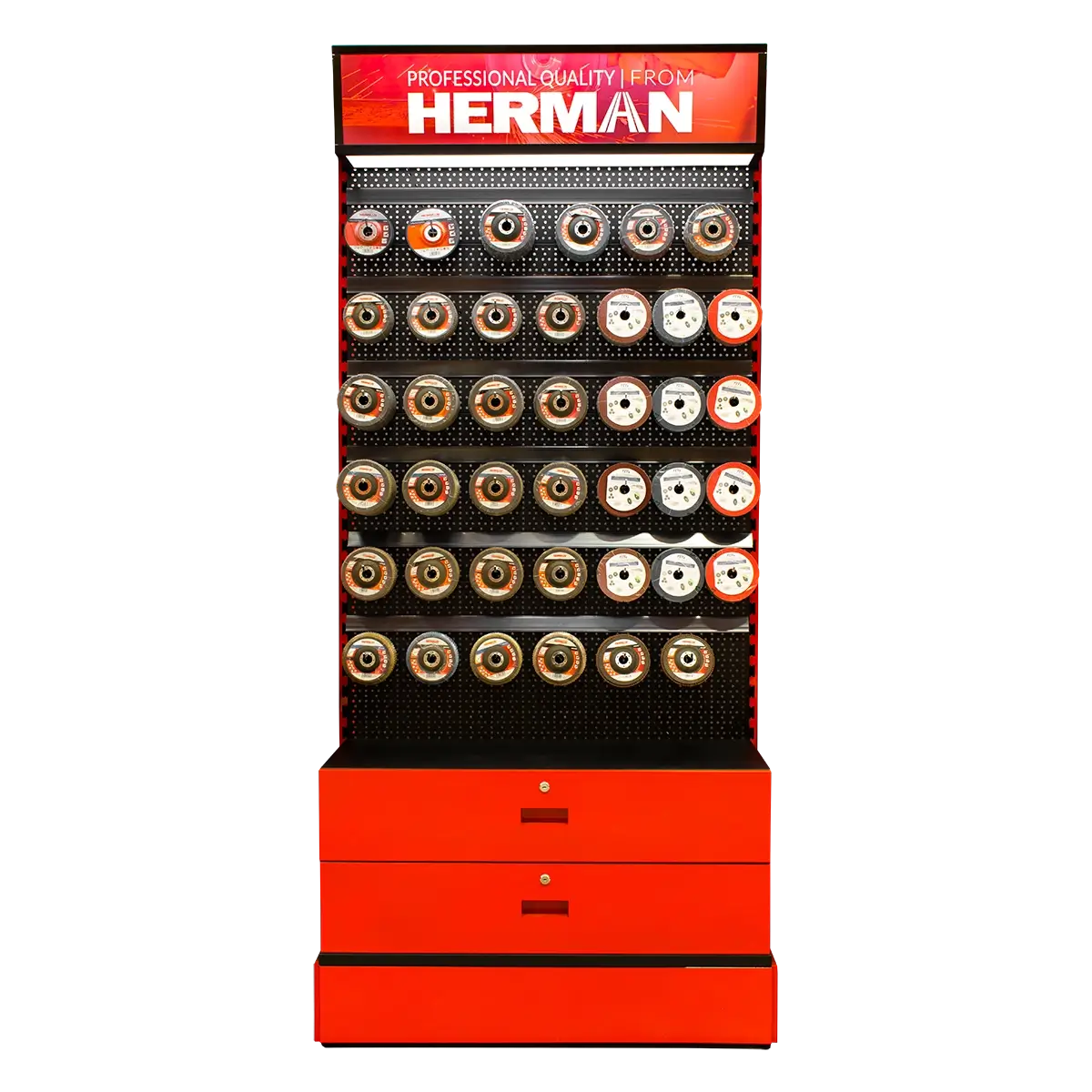 Predajný stojan panelový MODUL SS P / D 650+ kusov produktov HERMAN 97800204
