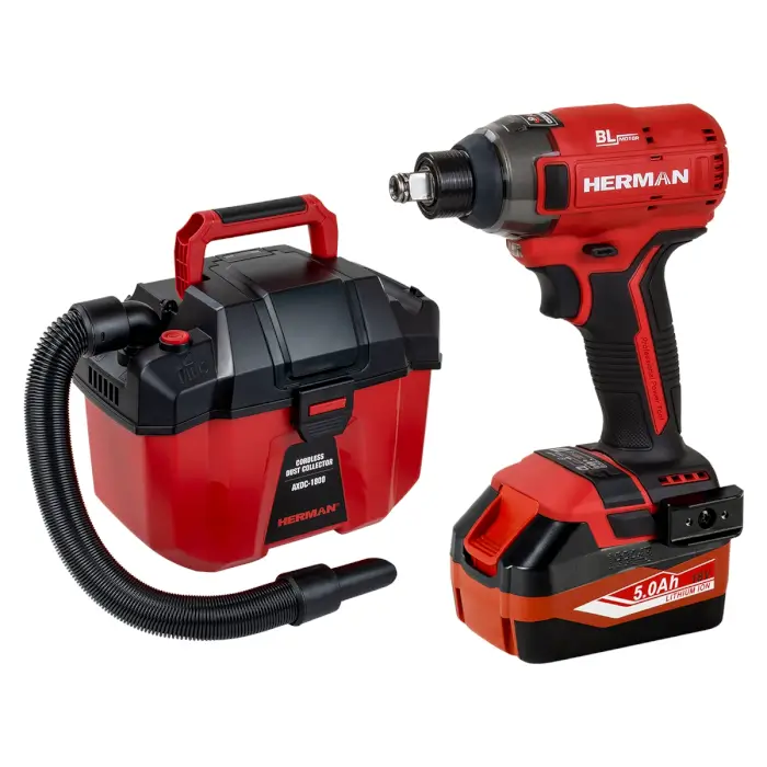 AKCIA! Aku rázový skrutkovač HERMAN AXI-1801 | 18,0 V Komplet | Aku vysávač ZADARMO