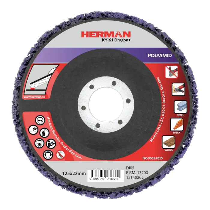 Čistiaci brús.kotúč HERMAN KY-61 Dragon POLYAMID|125mm|coarse