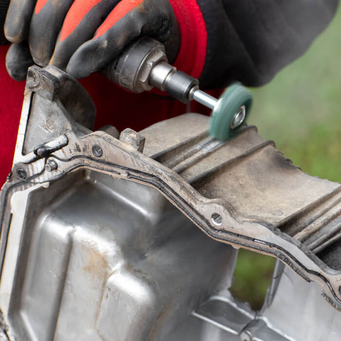 Čistiaci kotúč na stopke HERMAN FWK-20/S Dragon Green Brúsivo: STRIP-IT + corundum