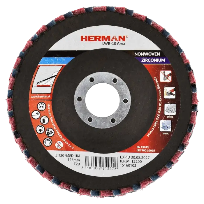 Kombinovaný lamelový kotúč HERMAN LWR-10 Area ZirTex 125mm | medium | P120