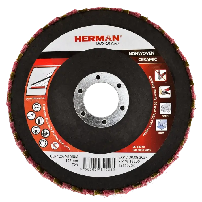 Kombinovaný lamelový kotúč HERMAN LWX-10 Area CerTex 125mm | medium | P120