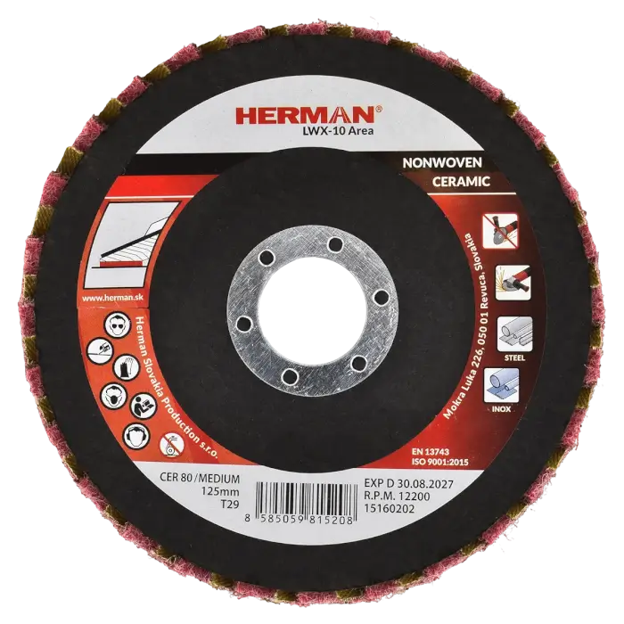 Kombinovaný lamelový kotúč HERMAN LWX-10 Area CerTex 125mm | medium | P80
