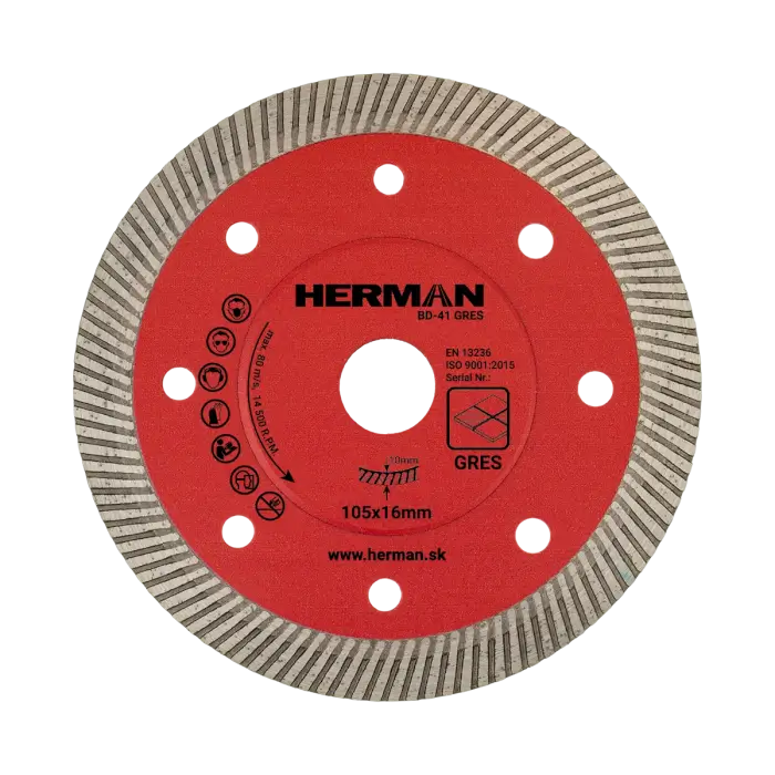 Diamantový kotúč HERMAN BD-41 Gres 105x16,0mm|H=10mm