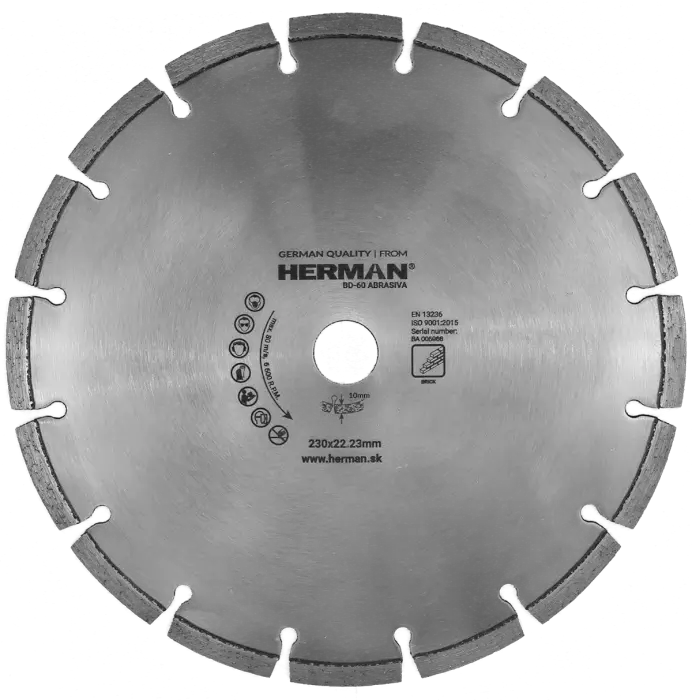 Diamantový kotúč HERMAN BD-60 Abrasiva 230x22,2mm|H=10mm