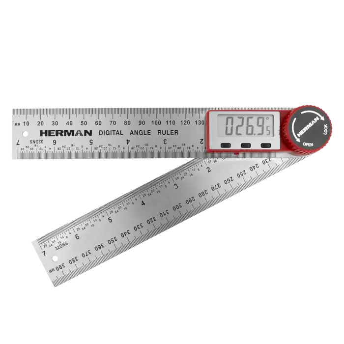 Digitálny uhlomer HERMAN PT-30 Rozsah 0-360°, z nereze