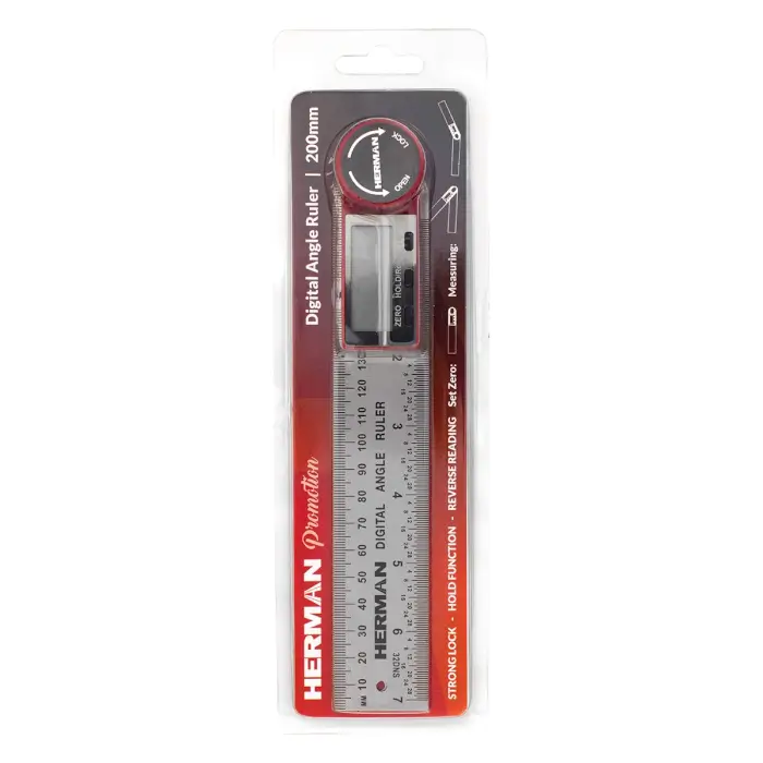 Digitálny uhlomer HERMAN PT-30 Rozsah 0-360°, z nereze