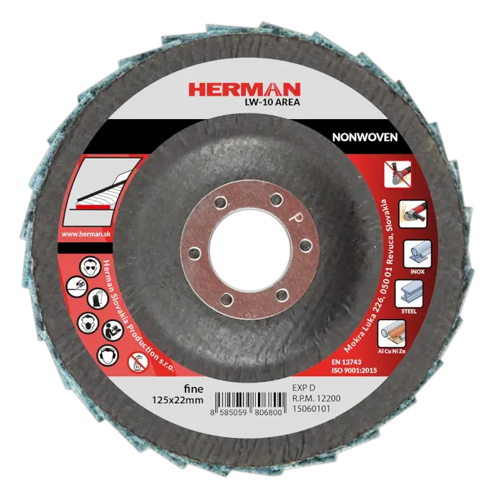 Lamelový kotúč HERMAN LW-10 Area NONWOVEN|125mm|fine