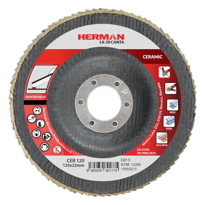 Lamelový kotúč HERMAN LX-20 Canta 125mm|P120|ceramic