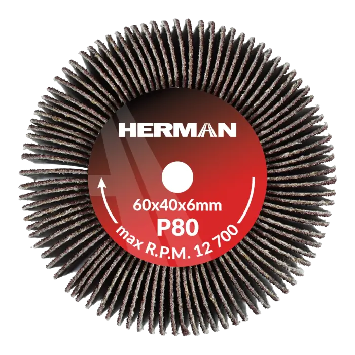 Brúsny kotúč na stopke HERMAN FWS-10/S 60x40x6mm | Corundum | P80