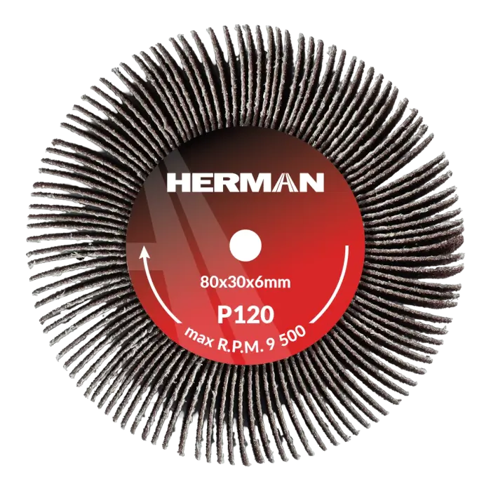 Brúsny kotúč na stopke HERMAN FWS-10/S 80x30x6mm | Corundum | P120