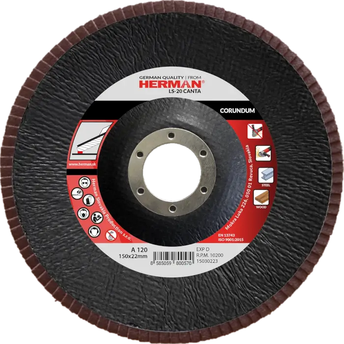 Lamelový kotúč HERMAN LS-20 Canta 150mm|P120|corundum