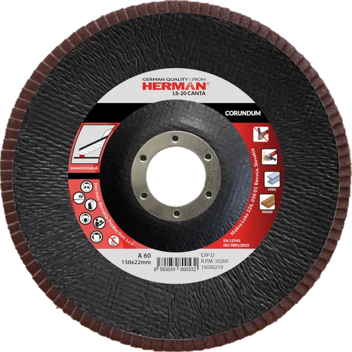Lamelový kotúč HERMAN LS-20 Canta 150mm|P60|corundum