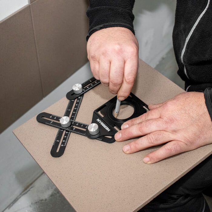 Multifunkčné pravítko HERMAN PT-16 S označovaním miesta na otvory