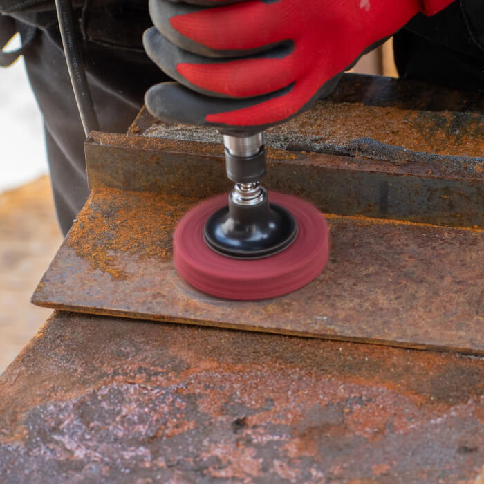 Čistiaci kotúč Quick Change HERMAN MKY-10/QC-RS Dragon Red Brúsivo: STRIP-IT Aggressive