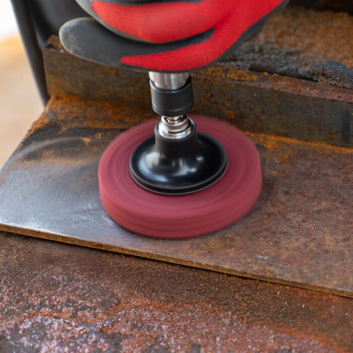 Čistiaci kotúč Quick Change HERMAN MKY-10/QC-RS Dragon Red Brúsivo: STRIP-IT Aggressive