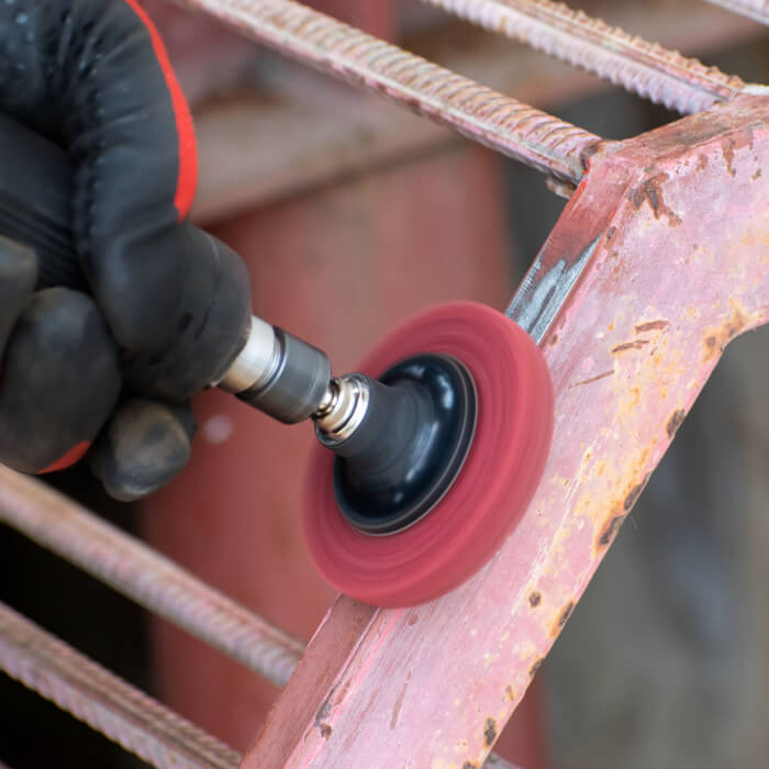 Čistiaci kotúč Quick Change HERMAN MKY-10/QC-RS Dragon Red Brúsivo: STRIP-IT Aggressive