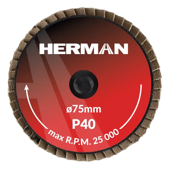 Lamelový kotúč Quick Change HERMAN MLR-10/QC-RS 75mm | Zirconia | P40