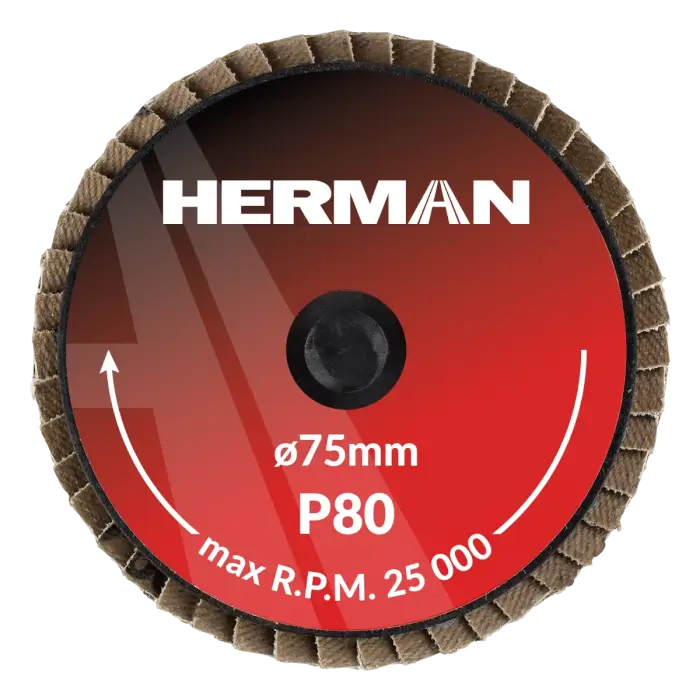Lamelový kotúč Quick Change HERMAN MLR-10/QC-RS 75mm | Zirconia | P80