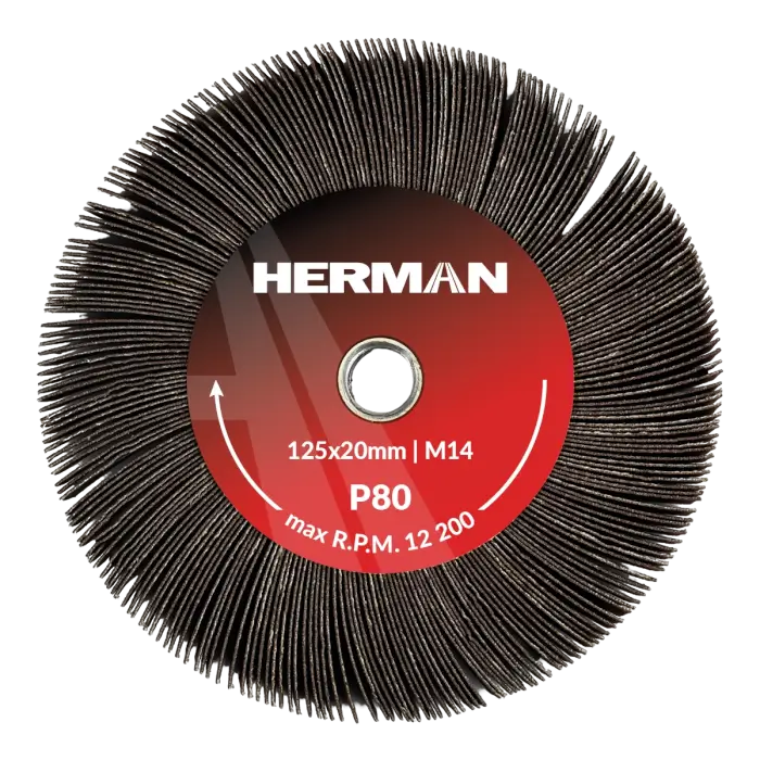 Radiálny lamelový kotúč HERMAN LS-50 Fan 125x20mm | Corundum | P80