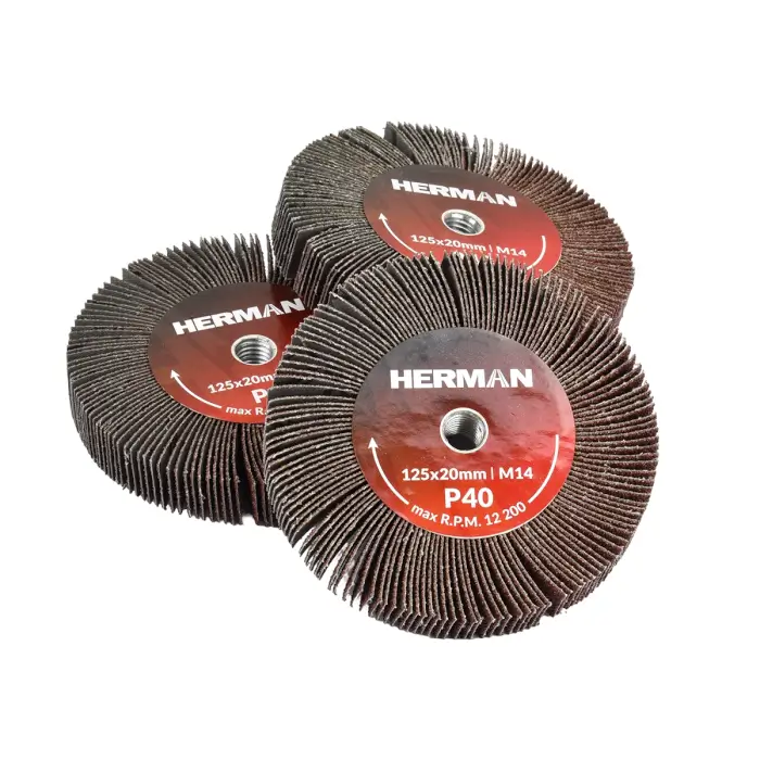 Radiálny lamelový kotúč HERMAN LS-50 Fan Brúsivo: corundum