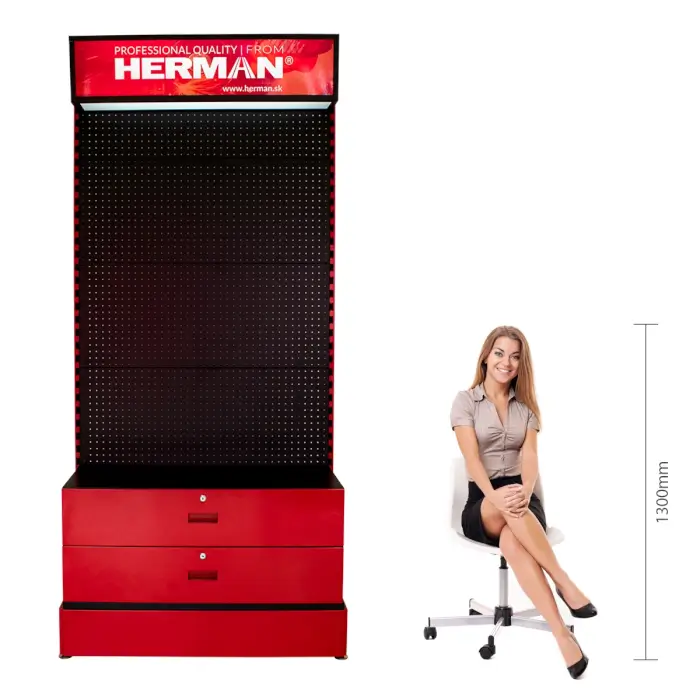 Predajný stojan panelový MODUL SS-P / L 580+ kusov produktov HERMAN