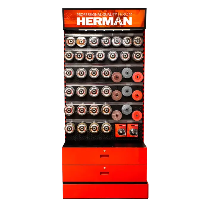 Predajný stojan panelový MODUL SS-P / L 580+ kusov produktov HERMAN