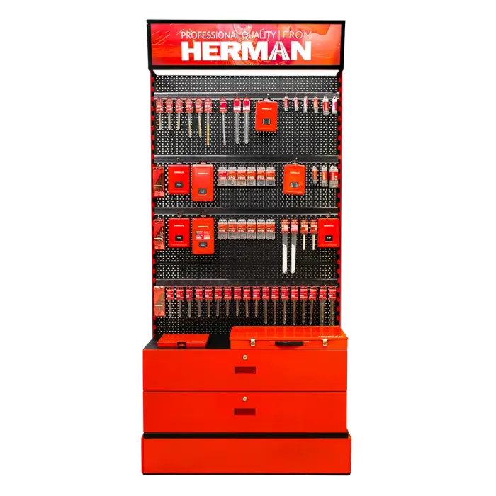 Predajný stojan panelový MODUL SS-P / O 640+ kusov produktov HERMAN