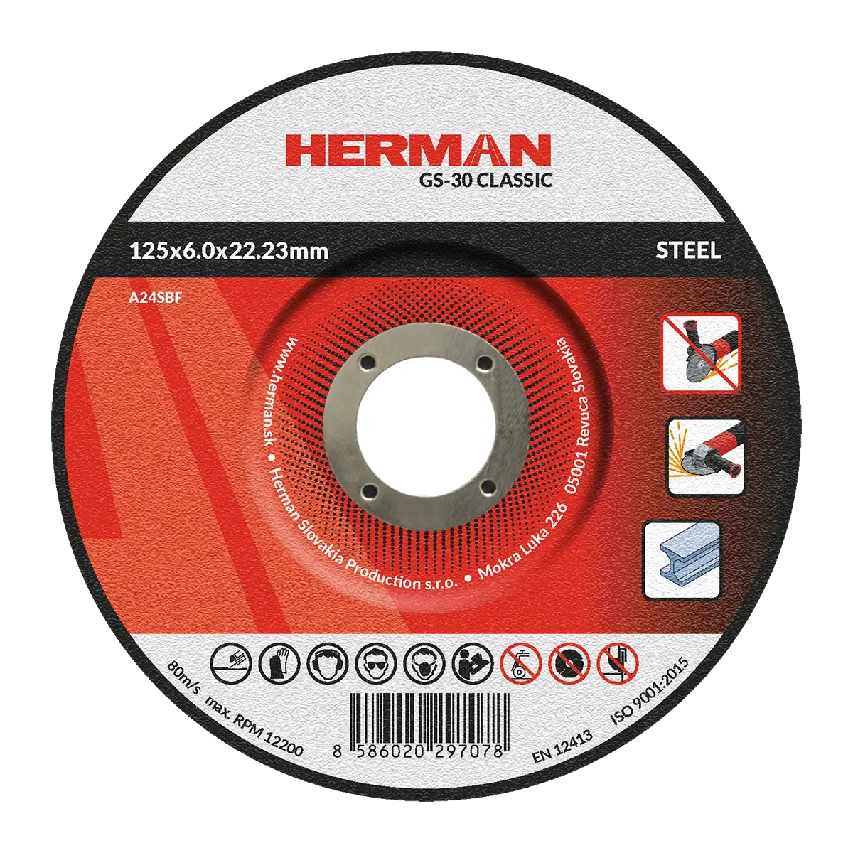 Brúsny kotúč HERMAN GS-30 Classic Na oceľ