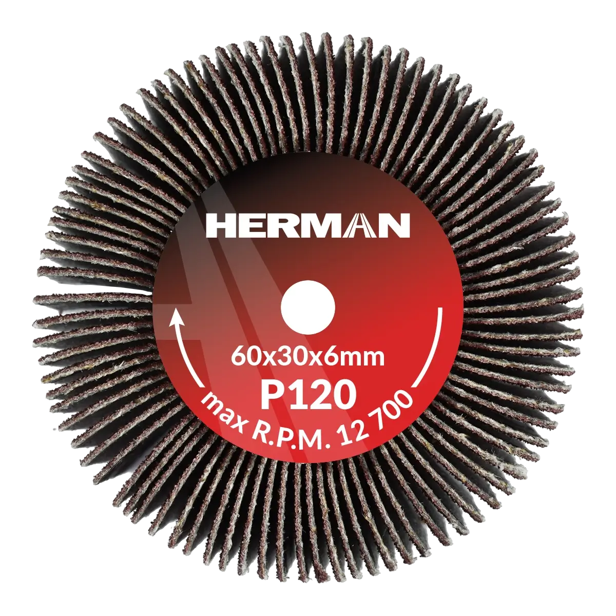 Brúsny kotúč na stopke HERMAN FWS-10/S 60x30x6mm | Corundum | P120
