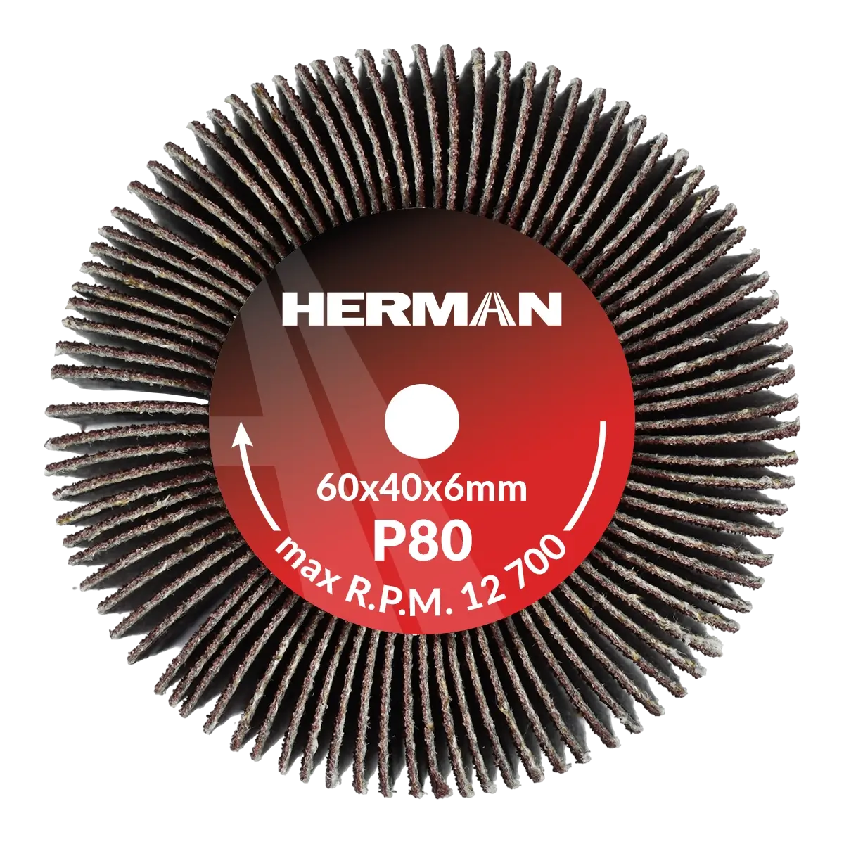 Brúsny kotúč na stopke HERMAN FWS-10/S 60x40x6mm | Corundum | P80