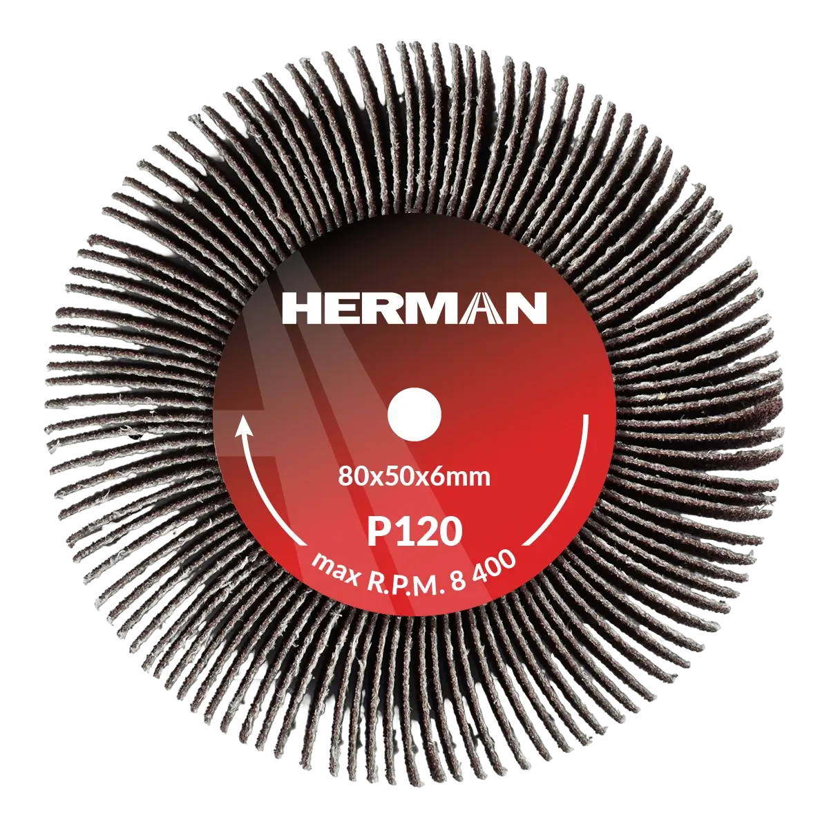 Brúsny kotúč na stopke HERMAN FWS-10/S 80x50x6mm | Corundum | P120