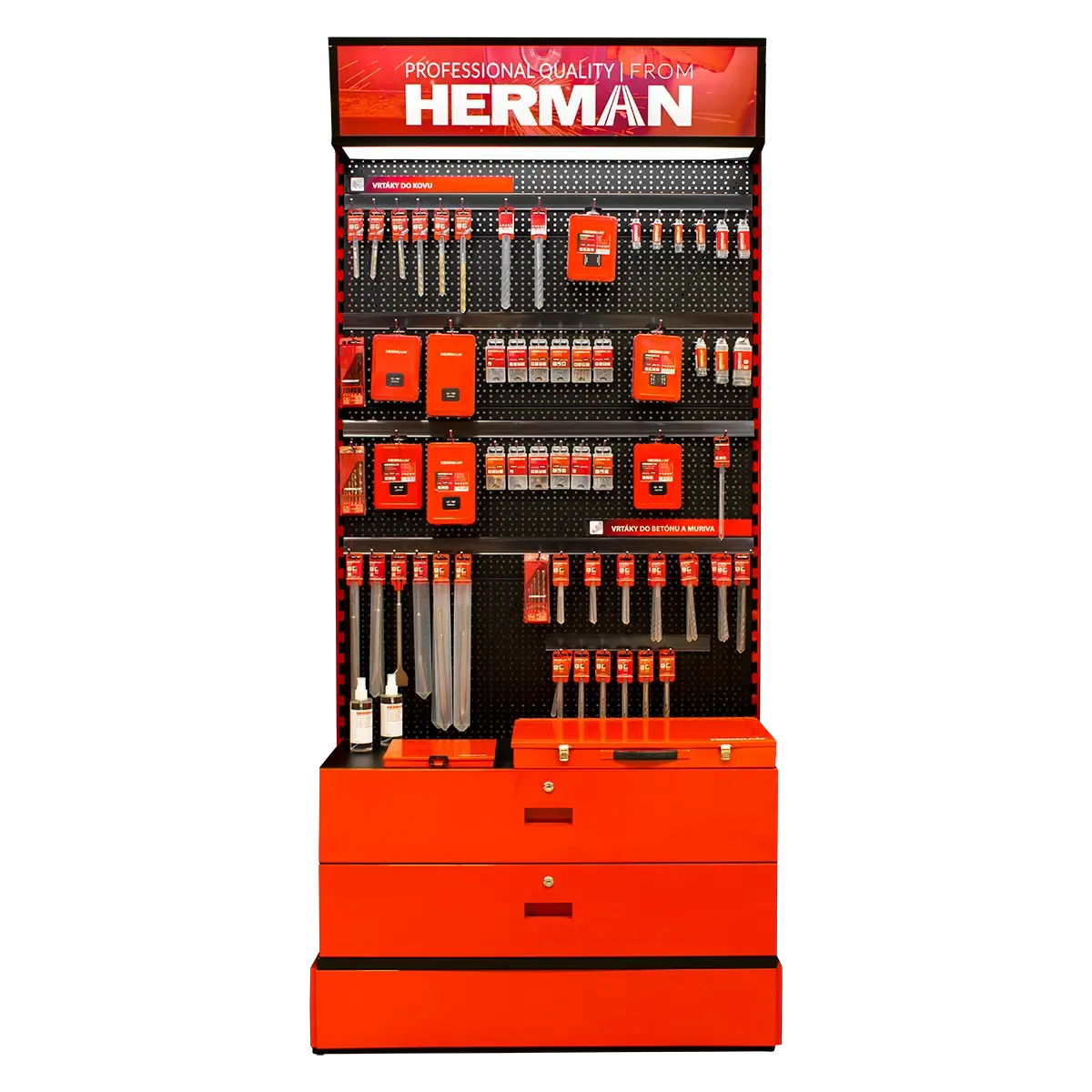 Predajný stojan panelový MODUL SS P / B 1360+ kusov produktov HERMAN 97800202
