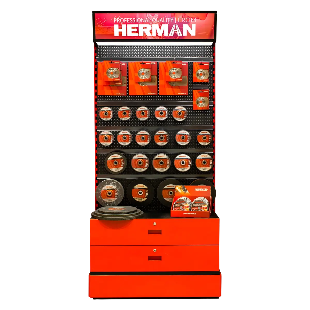 Predajný stojan panelový MODUL SS P / C 1500+ kusov produktov HERMAN 97800203